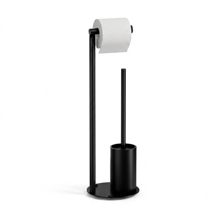 Foldable Floor-Standing Toilet Roll Holder with Reinforced Base, Standalone Dispenser