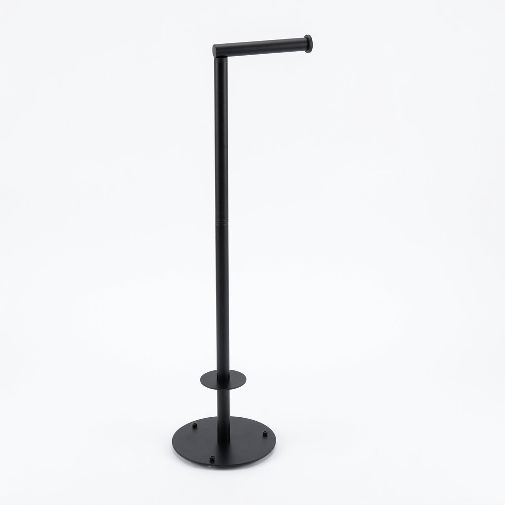 Foldable Floor-Standing Toilet Roll Holder with Reinforced Base, Standalone Dispenser