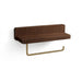 Wall-Mounted Toilet Roll Holder with Shelf — Brass & Wood, Stainless Steel