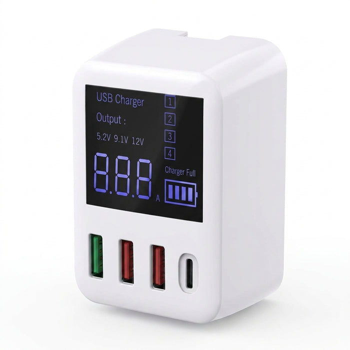 40W 4-Port USB-C Charging Station with 20W PD & QC 3.0 – White