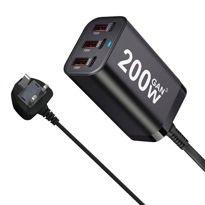 6-Port USB-C GaN Fast Charger – Up to 100W Single‑Port, PD & QC