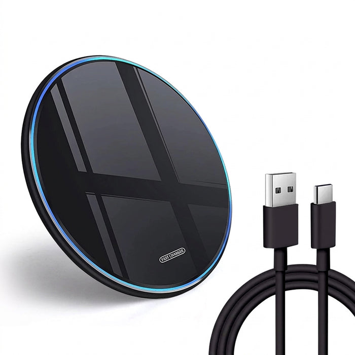 Portable 30W Wireless Charging Pad — Fast Qi Station for iPhone 16/15/14/13/12 (Pro Max, Mini), Samsung & Xiaomi