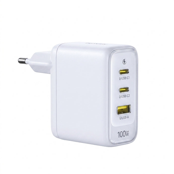 Baseus 100W GaN Fast Charger – 2 USB-C + USB-A, PD/QC/PPS