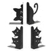 Cat-Shaped Iron Bookends — Decorative Book Stopper for Home & Office (Styles A–D)
