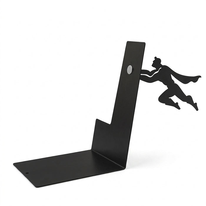 Superhero Metal Bookend — Floating Kids Wall Bookshelf (Model B001)