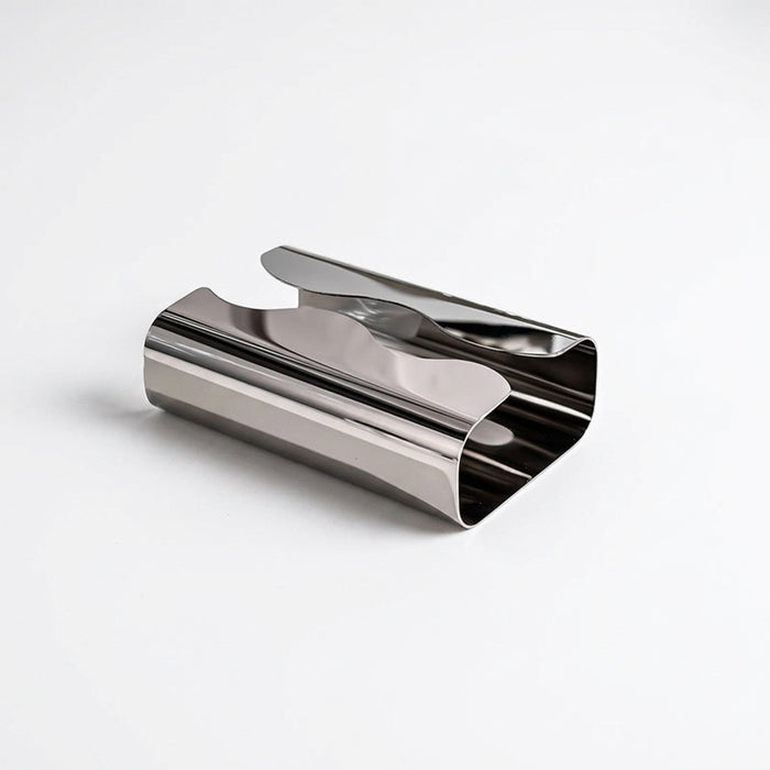 Stainless Steel Tissue Box — Irregular Pull-Paper Dispenser (Silver)