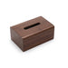 Walnut Solid Wood Tissue Box — Classic Desktop & Bathroom Storage