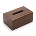 Walnut Solid Wood Tissue Box — Classic Desktop & Bathroom Storage