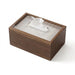 Black Walnut-Pattern Wooden Tissue Box with Paper Drawer — Brown