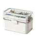 Large Capacity Foldable Medicine Storage Box with Clear Lid — Modern White Plastic Organiser
