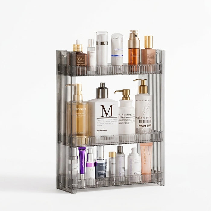 Modern Grey Wall-Mounted Bathroom Cabinet — PVC Vanity (Under 60cm)