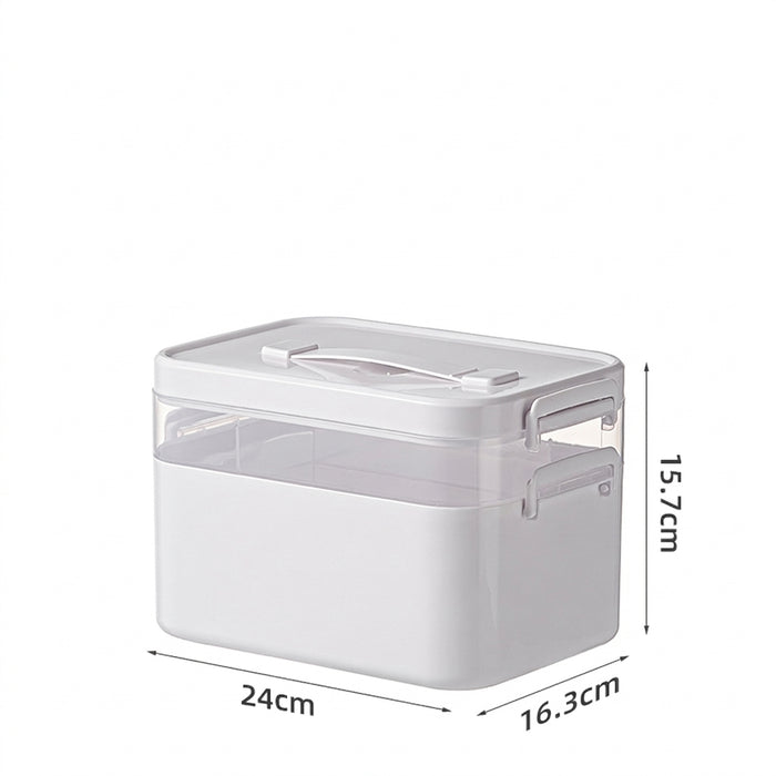 Large Portable Multi‑Tier Medical Storage Box — Plastic Medicine Cabinet