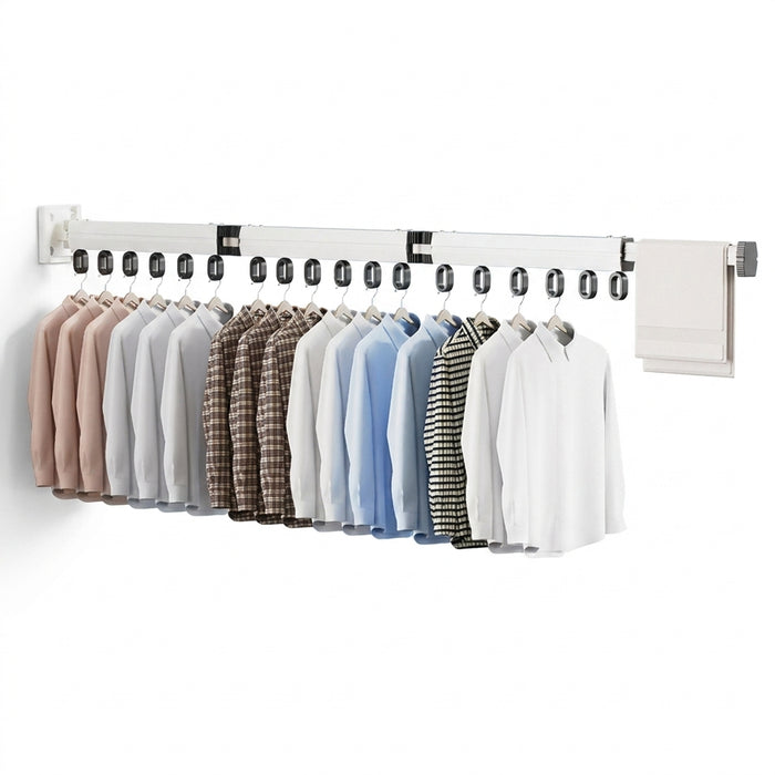 Retractable Wall-Mounted Clothes Hanger — Aluminium Folding Drying Rack