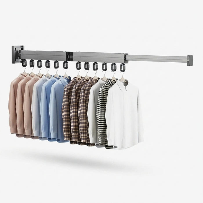 Retractable Wall-Mounted Clothes Hanger — Aluminium Folding Drying Rack