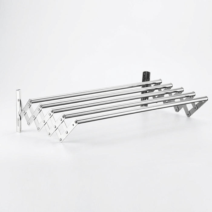 Wall-Mounted Folding Drying Rack — Rustproof Stainless Steel, Retractable Arms