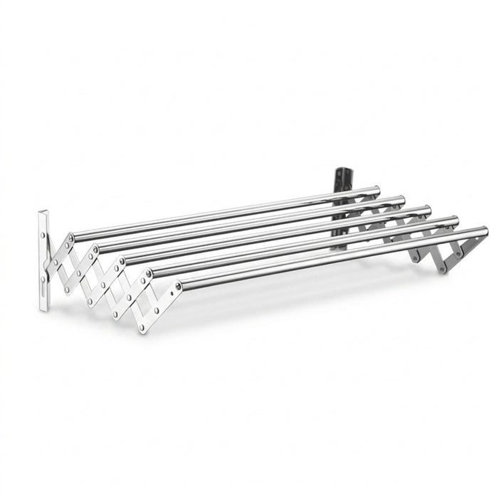 Wall-Mounted Folding Drying Rack — Rustproof Stainless Steel, Retractable Arms