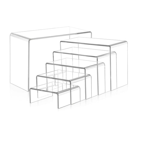 5-piece Acrylic Rectangular Cupcake Display Stand – Transparent Dessert Showcase