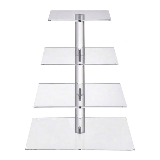 Acrylic 3/4-Tier Square Cake & Cupcake Stand with LED Lights