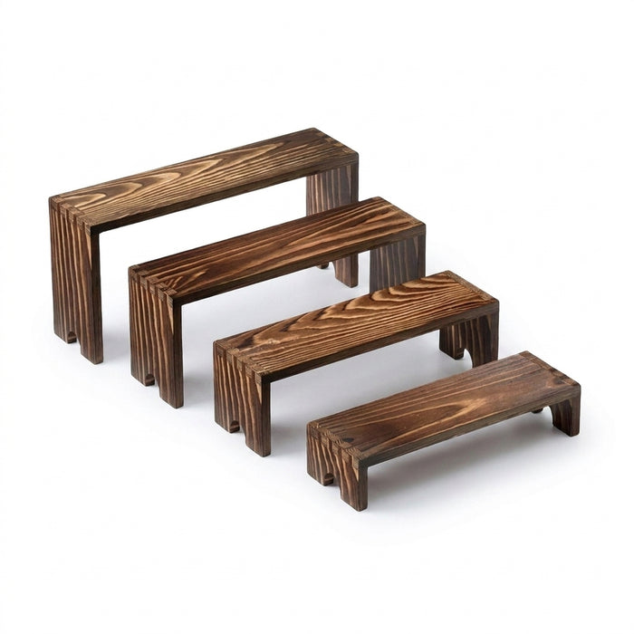 Stackable Wooden Tiered Riser Stands – Cupcake & Dessert Display (4 or 8pcs)