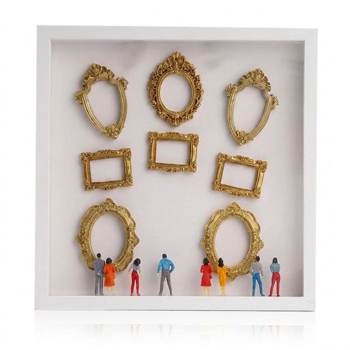 Mini Museum Silhouette Photo Box – DIY Memory Display Kit with Frames & Figurines