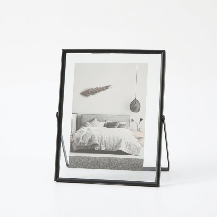 4- & 6-inch Metal Floating Photo Frame — Gold or Black with Transparent Acrylic Panels