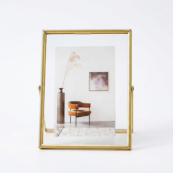 4- & 6-inch Metal Floating Photo Frame — Gold or Black with Transparent Acrylic Panels