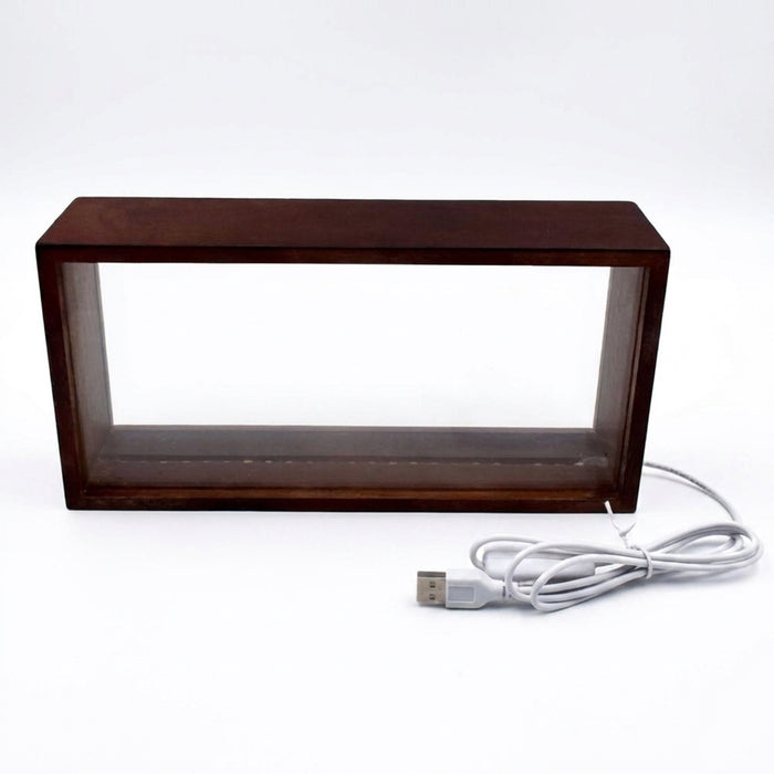 DIY Shadow Box Frame with USB Nightlight – Wood, Acrylic & Resin Display Case, 26×13×6cm
