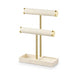 Two-Level T-Style Wooden Bangle Stand – Velvet-Lined Jewellery Display