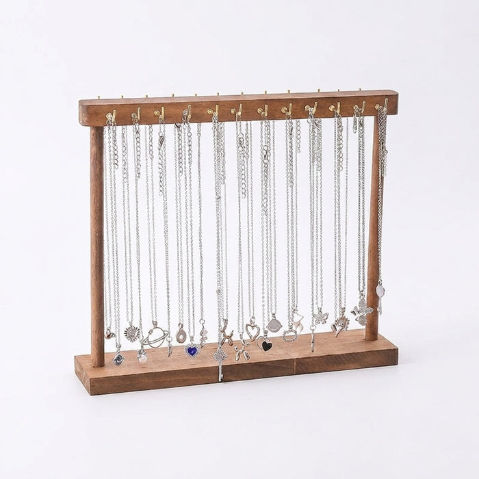 Solid Wood Jewellery Display Stand – Countertop Necklace, Earring & Bracelet Rack