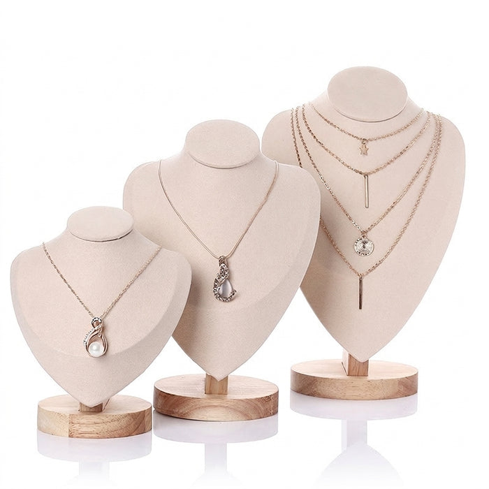 Wooden Jewellery Bust — Mannequin Necklace Stand and Display Prop