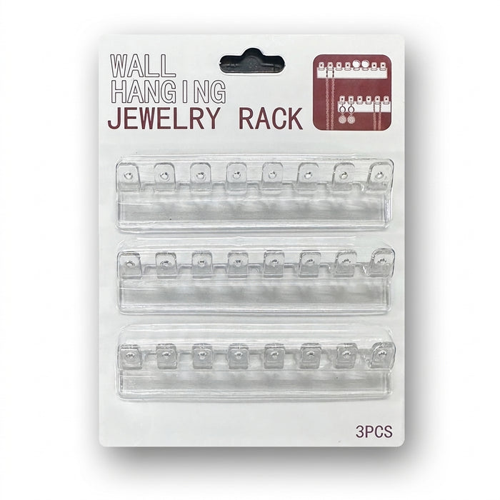 Necklace Storage Rack — 3/6/12/18pcs Wall-Mounted Anti-Tangle Jewellery Display with 8 Hooks