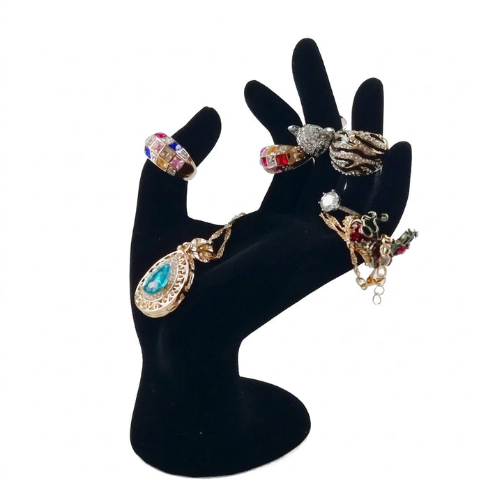 Velvet OK Hand Jewellery Display – Black, 12×11×17 cm