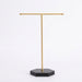 T-shaped Jewellery Display Stand — Wood & Metal, Gold and Black options