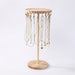 Wooden Jewellery Organiser Tower — 12 or 18 Golden Hooks, Round Base