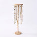 Wooden Jewellery Organiser Tower — 12 or 18 Golden Hooks, Round Base