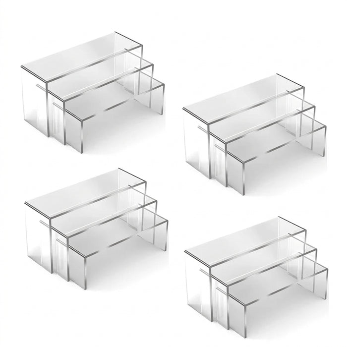 Acrylic Display Stands — 3/6/9/12 Pack Clear Mini Organisers for Perfume, Dolls & Jewellery
