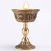 Copper Buddhist Candlestick with Bronze Finish — Dragon & Phoenix Inlay