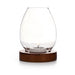 European Clear Glass Candle Holder with Wooden Base | Warm Ambient Lighting