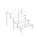 Transparent Acrylic Display Stand — 1–4 Tier Trapezoid Rack for Cupcakes, Perfume & Dolls