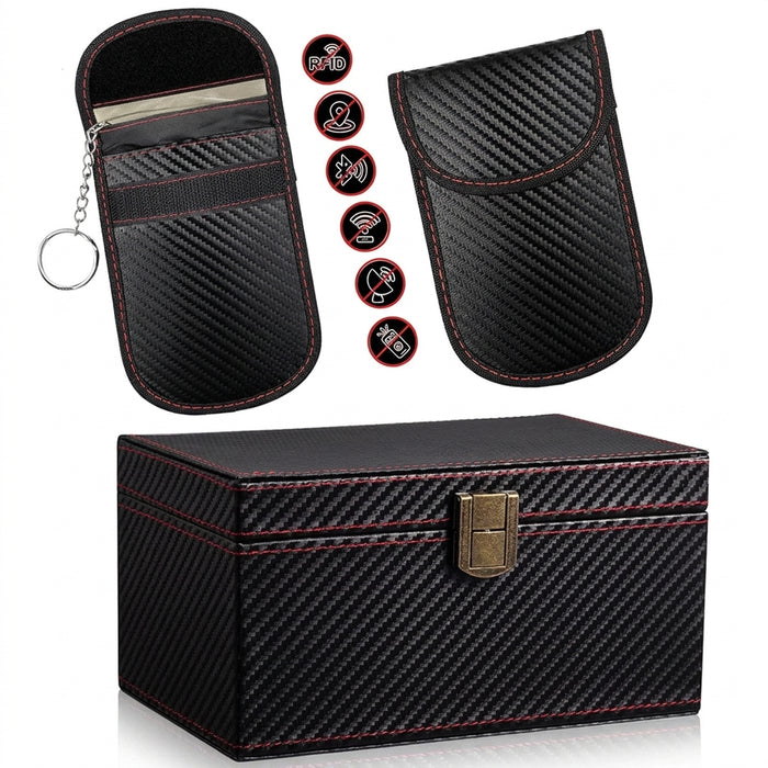 Faraday Signal Shielding Box – Carbon Fibre Texture RFID Key Protector