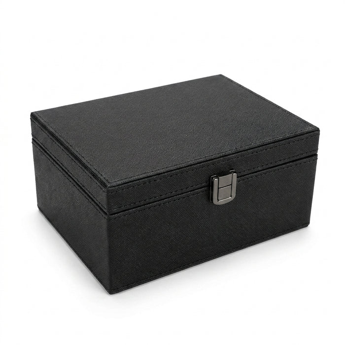 Cross-Pattern RFID Signal-Blocking Leather Key Organiser — Small & Large