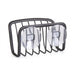 Stainless Steel Suction Cup Sponge Holder — Sink Caddy (Grey Silver / Black)