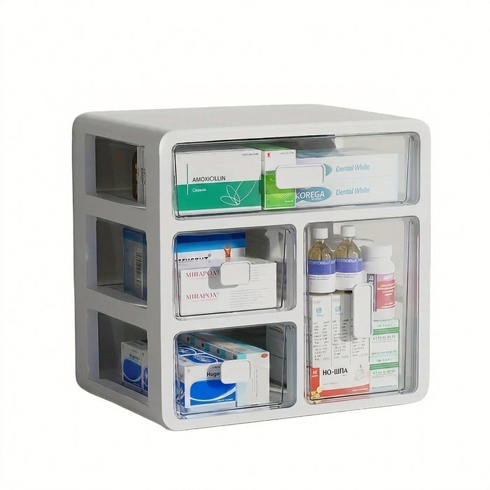 Drawer-style medicine organiser — large-capacity multi-purpose storage box