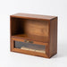 Nordic Solid Wood Retro Double-Door Display Cabinet — Desktop Storage for Cosmetics & Sundries