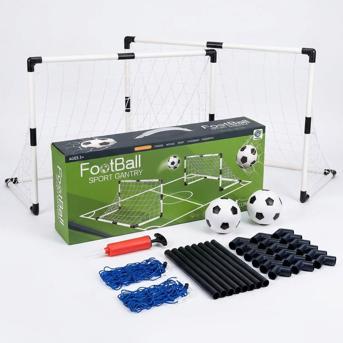Children's Foldable Football Goal with Pump & Ball — Outdoor Lawn Training Gift