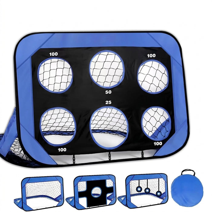 4-in-1 Pop-Up Kids Football Goal – Foldable 120×80×80cm Target Net
