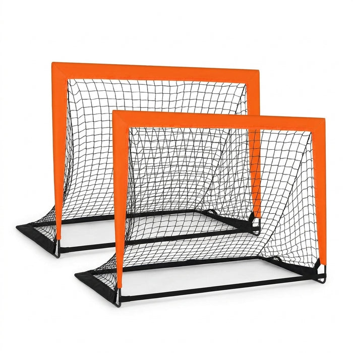 2-Pack Pop-Up Football Goals for Garden, Indoor & Outdoor