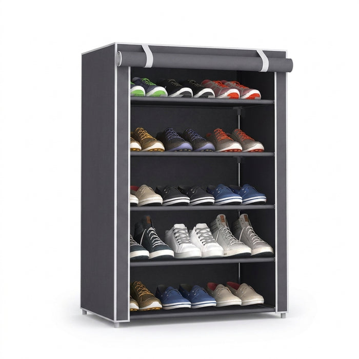 6/8/10-Layer Dustproof Shoe Cabinet Organiser — Non-woven, Space-saving
