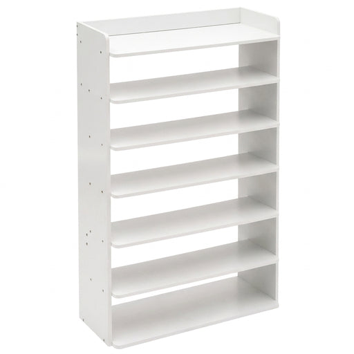 5/7/8-Tier Freestanding Shoe Rack — White MDF Organiser for Entryway