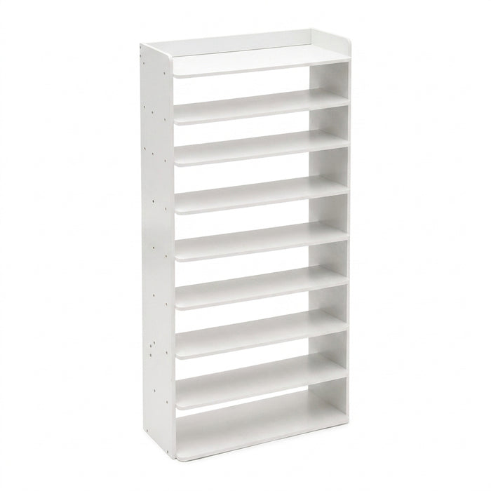 5/7/8-Tier Freestanding Shoe Rack — White MDF Organiser for Entryway